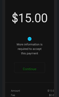 More information is required to accept this payment